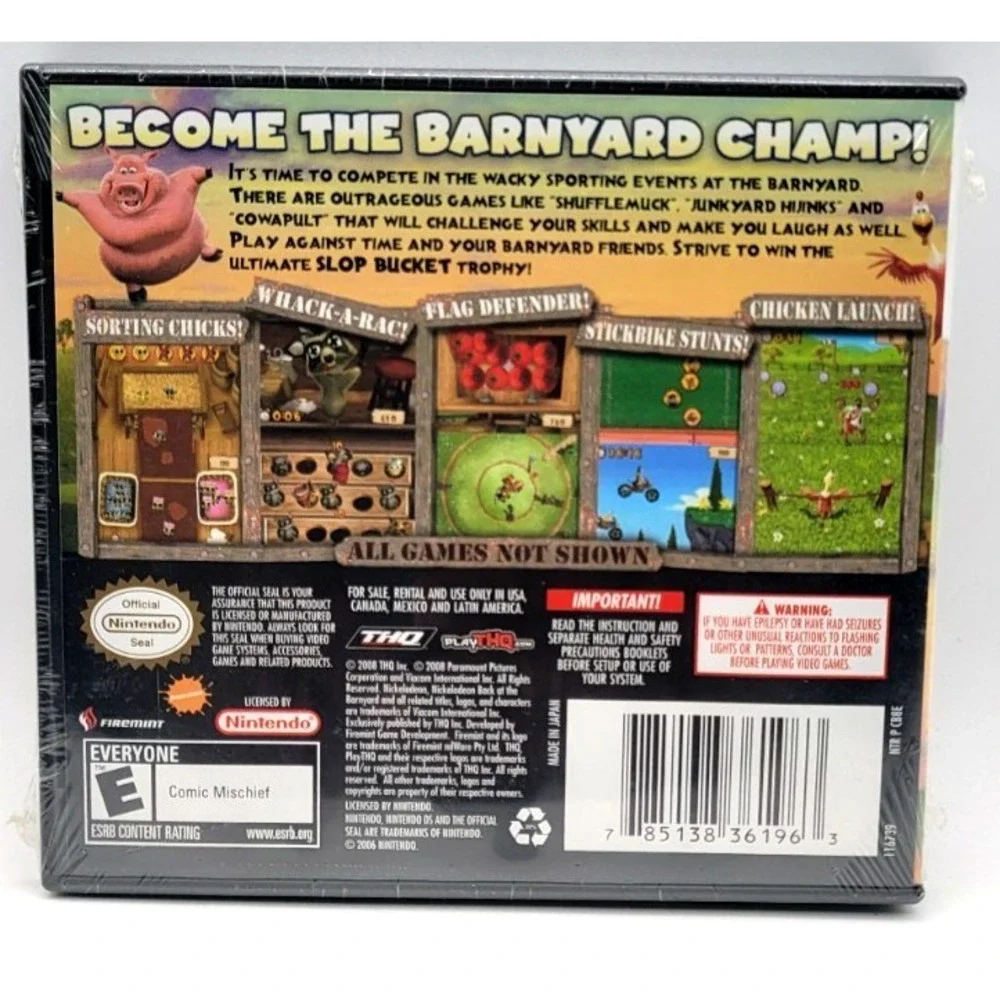 Back At The Barnyard: Slop Bucket Games (Nintendo DS) FACTORY SEALED NEW